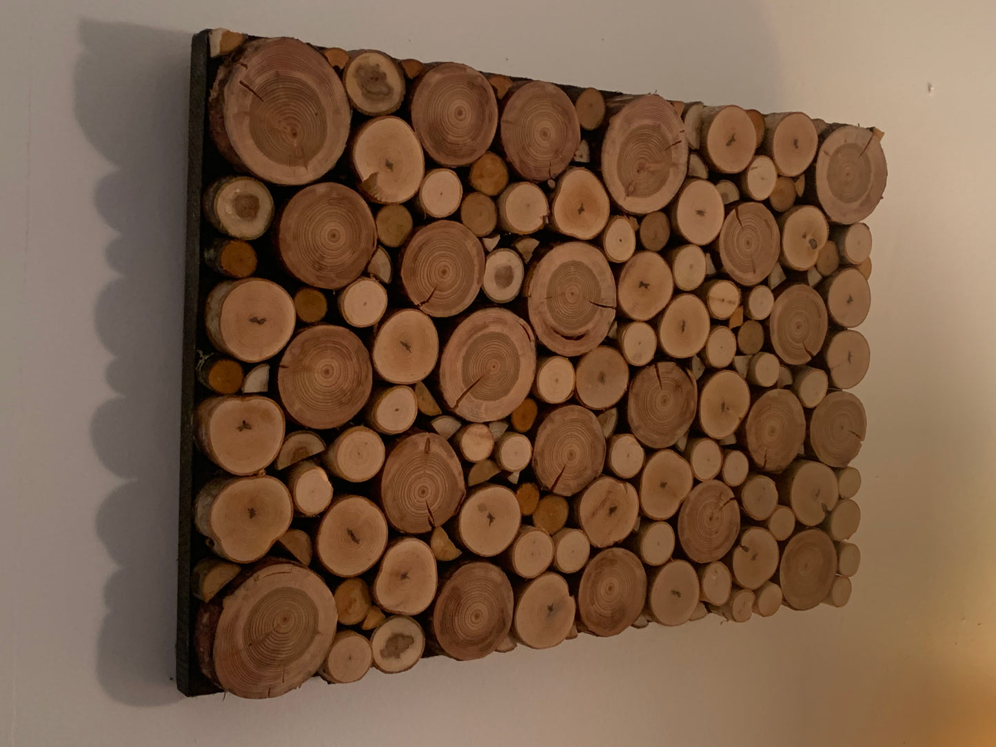 Handcrafted Branch Slice Wall Art – Unique Collage of Birch, Alder, Ironwood, and Applewood for Rustic Charm