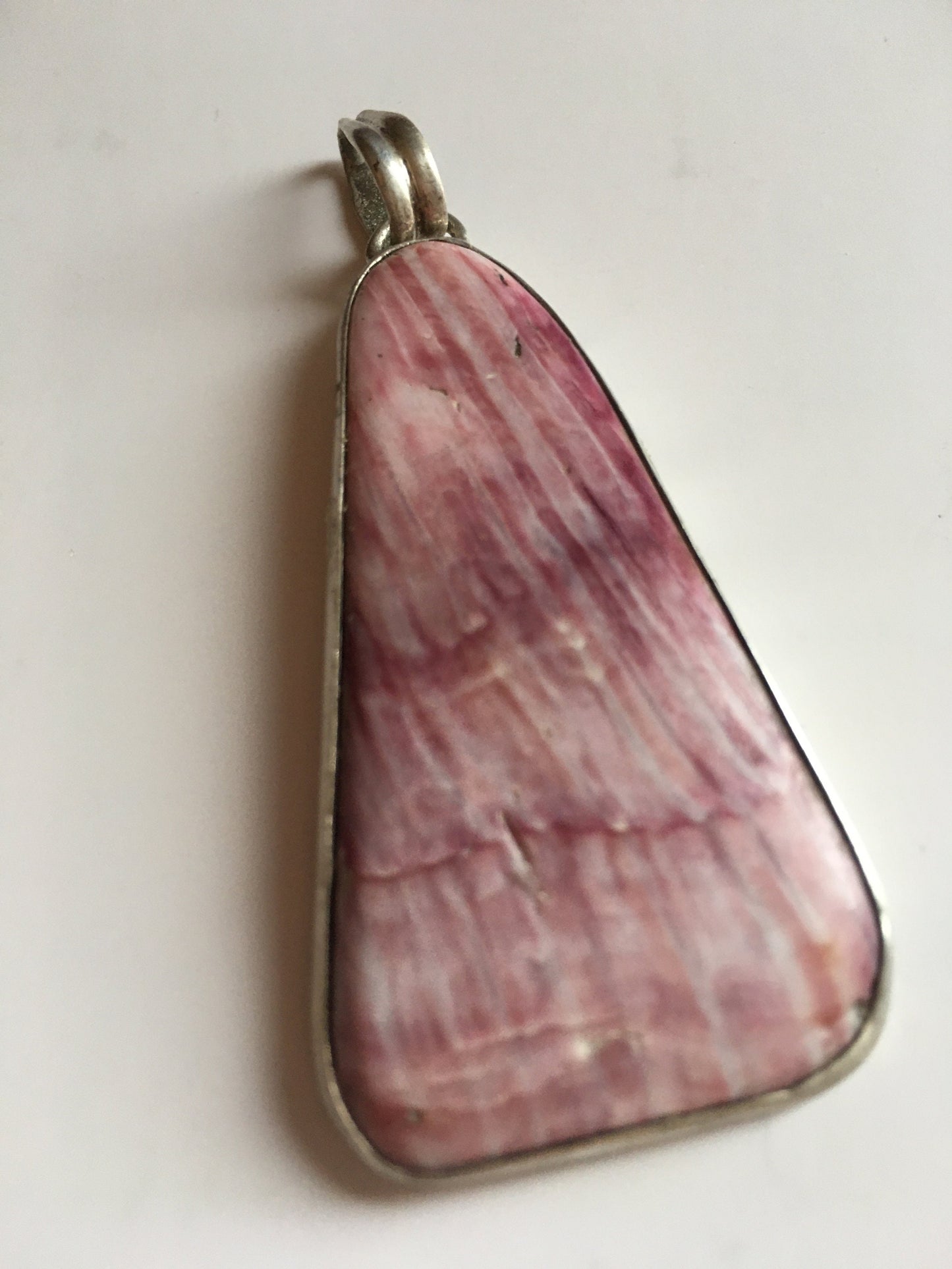 Conch pink shell pendant, with plated silver chain, gift for her, shell pendant, 92.5 silver pendant