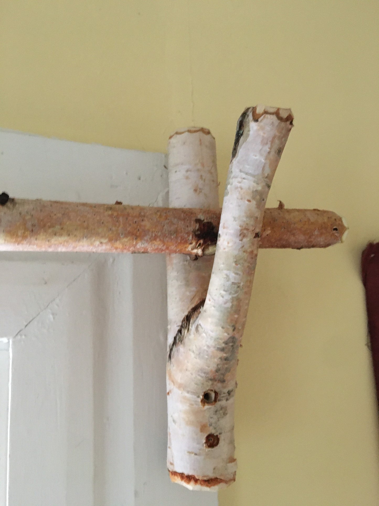 Birch pole curtain rod, rustic decor, birch logs, white birch decor, cottage decor.