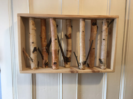 Rustic Birch Shadow Box Wall Decor – Perfect for Cabin & Cottage Interiors