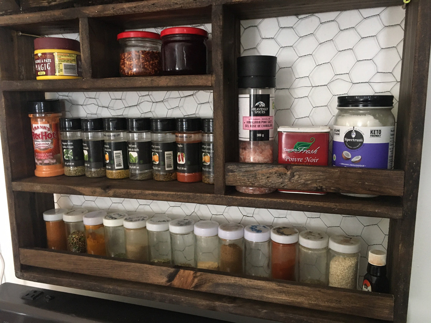 wood spice shelf, wood spice rack, spice organizer, , country kitchen decor, wooden spice rack, great kitchen decor, rustic farmhouse decor