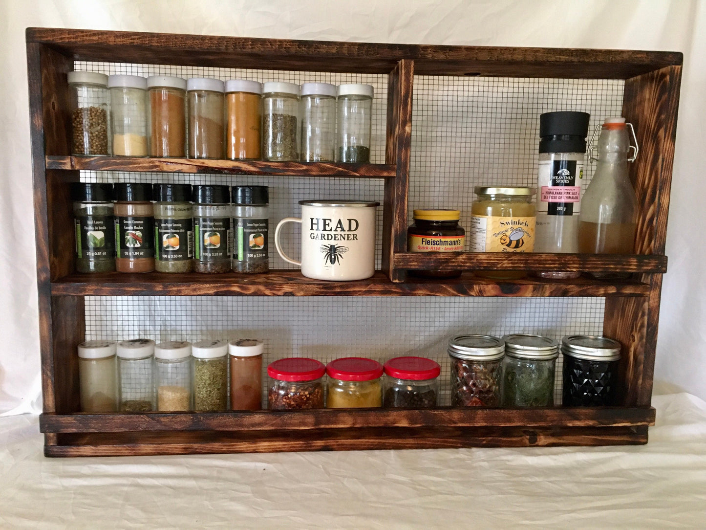 wood spice shelf, wood spice rack, spice organizer, , country kitchen decor, wooden spice rack, great kitchen decor, rustic farmhouse decor